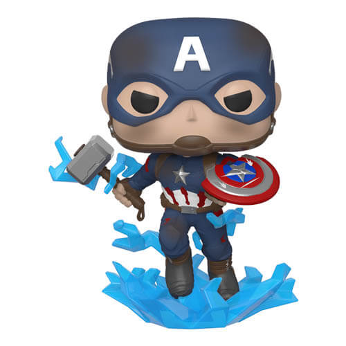 Funko POP Marvel Vengadores Endgame Capitán América Con Escudo y Mjolnir 1