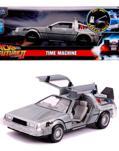 Coche metal Time Machine DLorean Regreso al Futuro con luz