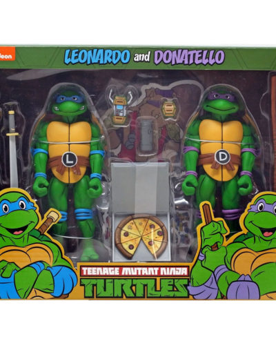 Pack 2 figuras articuladas Leonardo & Donatello Tortugas Ninja 18cm NECA 1