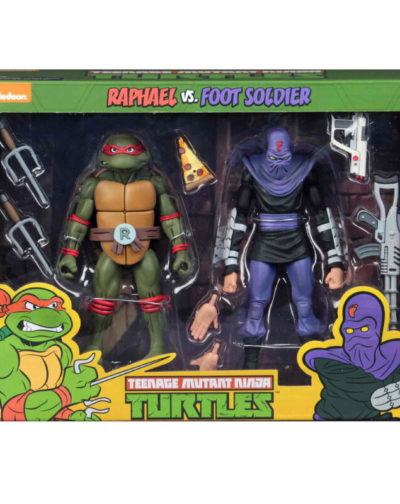 Pack 2 figuras Raphael y Foot Soldier Tortugas Ninja 18cm